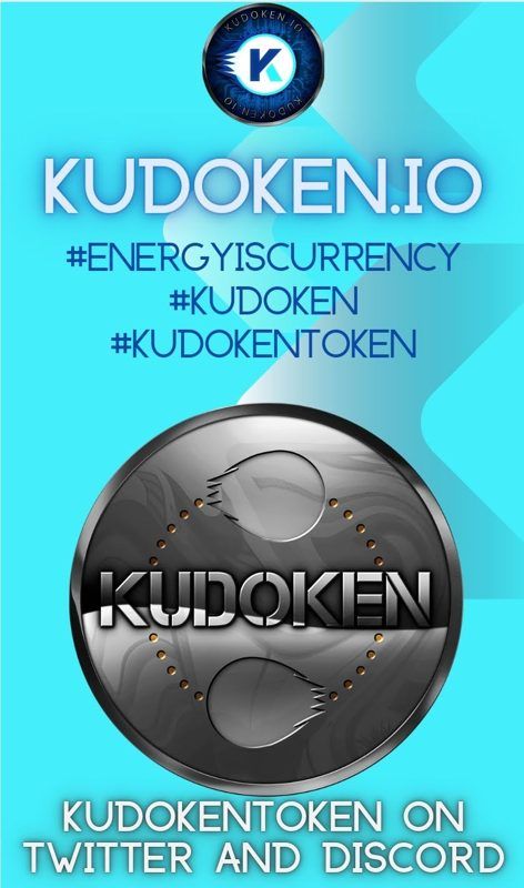 Turquoise 2021 poster reading kudoken.io, #EnergyIsCurrency, #Kudoken, #KudokenToken